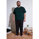 Buratti Pamuklu Regular Fit Büyük Beden Erkek Pijama Takımı 6572002B YEŞİL