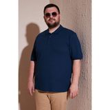 Buratti Pamuklu Regular Fit Büyük Beden Polo Yaka T Shirt Erkek Polo Yaka T Shirt 5902127B - 3XL - İndigo
