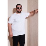 Buratti Pamuklu Regular Fit Büyük Beden T Shirt Erkek T Shirt 59020001B - 3XL - Beyaz