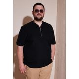 Buratti Pamuklu Regular Fit Büyük Beden T Shirt Erkek T Shirt 5902653B - Siyah - 5XL