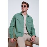 Buratti Pamuklu Regular Fit Çift Cepli Gömlek Erkek GÖMLEK CF24W116927 - Haki