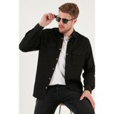 Buratti Pamuklu Regular Fit Çift Cepli Gömlek Erkek GÖMLEK CF24W116927 - Siyah