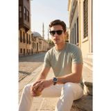 Buratti Pamuklu Regular Fit Çizgili Bisiklet Yaka Erkek T Shirt 5904030 ELMA YEŞİLİ
