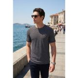 Buratti Pamuklu Regular Fit Çizgili Bisiklet Yaka Erkek T Shirt 5904030 LACİVERT