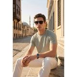 Buratti Pamuklu Regular Fit Çizgili Bisiklet Yaka T Shirt Erkek T Shirt 5904030 - Elma Yeşili - 2XL