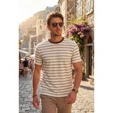 Buratti Pamuklu Regular Fit Çizgili Bisiklet Yaka T Shirt Erkek T Shirt 5904039 - Kahve