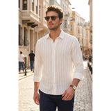 Buratti Pamuklu Regular Fit Çizgili Klasik Yaka Uzun Kollu Gömlek Erkek GÖMLEK CF26S129774