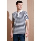 Buratti Pamuklu Regular Fit Çizgili Polo Yaka T Shirt Erkek Polo Yaka T Shirt 5903009 - İndigo - XL