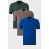 Buratti Pamuklu Regular Fit Düğmeli 3'lü Paket Polo Yaka T Shirt Erkek Polo Yaka T Shirt 5902739S3 - Yeşil - Vizon