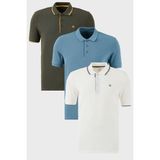 Buratti Pamuklu Regular Fit Düğmeli Polo Yaka 3'lü Paket T Shirt Erkek T Shirt 590211827S3 - Mavi - Beyaz - Sarı