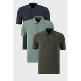 Buratti Pamuklu Regular Fit Düğmeli Polo Yaka 3'lü Paket T Shirt Erkek T Shirt 5902127S3 - Açık Yeşil - Füme