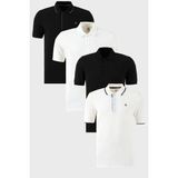 Buratti Pamuklu Regular Fit Düğmeli Polo Yaka 4'lü Paket T Shirt Erkek T Shirt 590211827S4 - Siyah - Beyaz - Siyah - XL