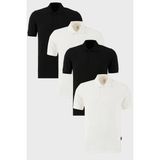 Buratti Pamuklu Regular Fit Düğmeli Polo Yaka 4'lü Paket T Shirt Erkek T SHİRT 5902127S4 - Siyah - Beyaz - Siyah - XL