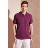 Buratti Pamuklu Regular Fit Düğmeli Polo Yaka T Shirt Erkek Polo Yaka T Shirt 5902739 - 2XL - Mürdüm
