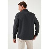 Buratti Pamuklu Regular Fit Düğmeli Yaka Kışlık Gömlek Erkek Gömlek CF24W127079 - Antrasit - XL