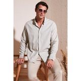 Buratti Pamuklu Regular Fit Düğmeli Yaka Kışlık Gömlek Erkek Gömlek CF24W127079 - Bej - XL