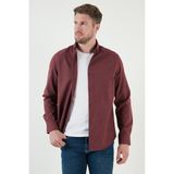 Buratti Pamuklu Regular Fit Düğmeli Yaka Kışlık Gömlek Erkek Gömlek CF24W127079 - Bordo - S