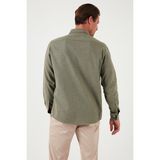 Buratti Pamuklu Regular Fit Düğmeli Yaka Kışlık Gömlek Erkek Gömlek CF24W127079 - Haki - 2XL