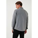 Buratti Pamuklu Regular Fit Düğmeli Yaka Kışlık Gömlek Erkek Gömlek CF24W127079 - Koyu Gri