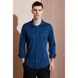 Buratti Pamuklu Regular Fit Düz Yaka Gömlek Erkek Gömlek CF25S119628 - 2XL - İndigo