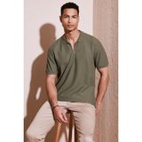 Buratti Pamuklu Regular Fit Fermuarlı Polo Yaka T Shirt Erkek Polo T Shirt 5902434 - Haki
