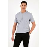 Buratti Pamuklu Regular Fit Fermuarlı Polo Yaka T Shirt Erkek Polo T Shirt 5902738 - Açık Gri