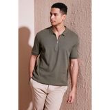 Buratti Pamuklu Regular Fit Fermuarlı Polo Yaka T Shirt Erkek Polo T Shirt 5902738 - Haki