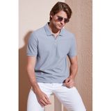 Buratti Pamuklu Regular Fit Fermuarlı Polo Yaka T Shirt Erkek Polo Yaka T Shirt 5902434 - Gri - XL