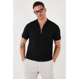 Buratti Pamuklu Regular Fit Fermuarlı Polo Yaka T Shirt Erkek Polo Yaka T Shirt 5902434 - Siyah