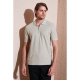 Buratti Pamuklu Regular Fit Fermuarlı Polo Yaka T Shirt Erkek Polo Yaka T Shirt 5902434 - Taş - XL