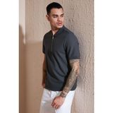 Buratti Pamuklu Regular Fit Fermuarlı Polo Yaka T Shirt Erkek Polo Yaka T Shirt 5902434 - XL - Antrasit