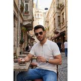 Buratti Pamuklu Regular Fit Fermuarlı Polo Yaka T Shirt Erkek Polo Yaka T Shirt 5902738 - Ekru - XL