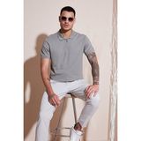 Buratti Pamuklu Regular Fit Fermuarlı Polo Yaka T Shirt Erkek Polo Yaka T Shirt 5902915 - XL - Kül Rengi