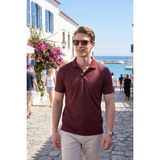 Buratti Pamuklu Regular Fit Göğüs Cepli Düğmeli Polo T Shirt Erkek Polo T Shirt 4565001 - Bordo - 2XL