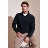 Buratti Pamuklu Regular Fit Kazak Erkek Kazak 456112 Br - XL - Siyah