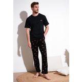 Buratti Pamuklu Regular Fit Kısa Kollu Erkek Pijama Takımı 6572012 SİYAH