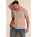 Buratti Pamuklu Regular Fit Kısa Kollu Gömlek Erkek Gömlek 5902640 - Vizon
