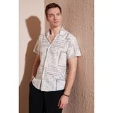 Buratti Pamuklu Regular Fit Kısa Kollu Gömlek Erkek Gömlek CF24S117514 - Bej