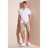 Buratti Pamuklu Regular Fit Kısa Kollu Gömlek Erkek Gömlek CF24S128230 - 2XL - Beyaz