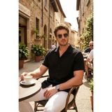 Buratti Pamuklu Regular Fit Klasik Yaka Kısa Kollu Gömlek Erkek Gömlek CF26S125404 - Siyah