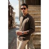 Buratti Pamuklu Regular Fit Klasik Yaka Uzun Kollu Gömlek Erkek Gömlek CF26S1210000 - Kahverengi