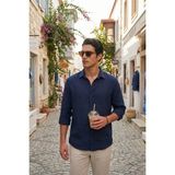 Buratti Pamuklu Regular Fit Klasik Yaka Uzun Kollu Gömlek Erkek Gömlek CF26S1210000 - Lacivert