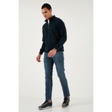 Buratti Pamuklu Regular Fit Normal Bel Boru Paça Jeans Erkek Kot Pantolon 2211C36PARMA - Mavi - 32 - 34