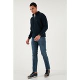Buratti Pamuklu Regular Fit Normal Bel Boru Paça Jeans Erkek Kot Pantolon 2211C36PARMA MAVİ
