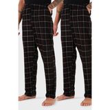 Buratti Pamuklu Regular Fit Normal Bel Düz Paça Cepli 2'li Paket Pijama Altı Erkek Pijama Altı 6574003S2 - Bordo - Bordo - XL