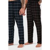 Buratti Pamuklu Regular Fit Normal Bel Düz Paça Cepli 2'li Paket Pijama Altı Erkek Pijama Altı 6574003S2 - Lacivert - Bordo - XL