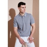 Buratti Pamuklu Regular Fit Polo Yaka T Shirt Erkek Polo Yaka T Shirt 5902063 - Açık Gri Melanj - Ekru