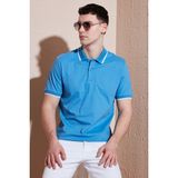 Buratti Pamuklu Regular Fit Polo Yaka T Shirt Erkek Polo Yaka T Shirt 5902063 - Açık Mavi - Ekru