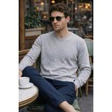 Buratti Pamuklu Regular Fit V Yaka Kazak Erkek Kazak 456202 V - Gri - XL