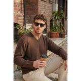 Buratti Pamuklu Regular Fit V Yaka Kazak Erkek Kazak 456202 V - Kahve - XL